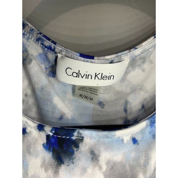 Calvin Klein Womens Cold Shoulder Abstract Print Top Long Sleeves Size M - Picture 3 of 3